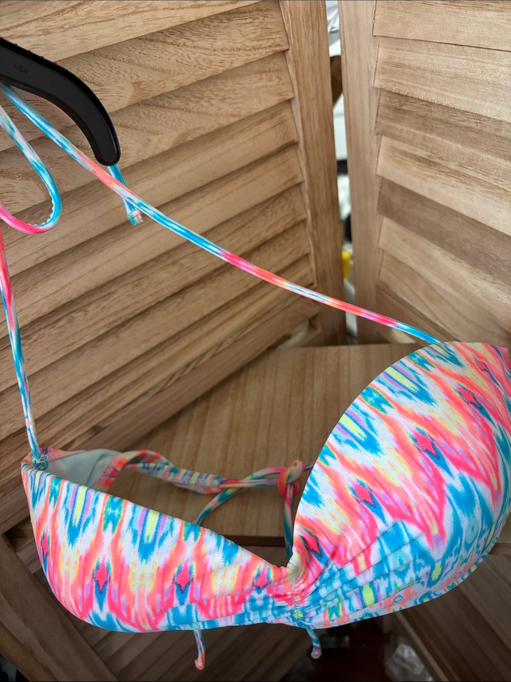 OP Junior Multicolor Halter Bikini Top Large NWT